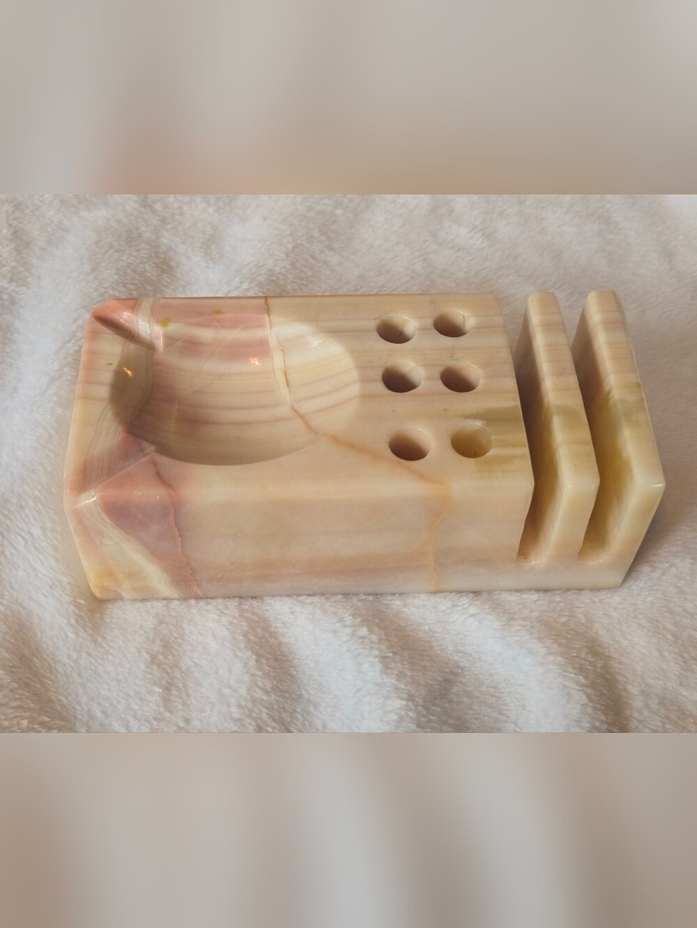 Vintage Onyx Desk Organizer